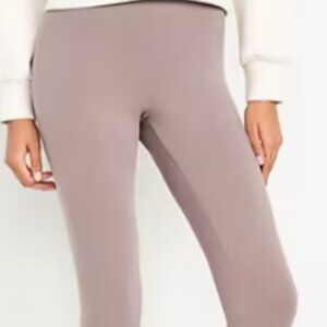 High-Waisted Fleece-Lined Ankle Leggings - Medium
